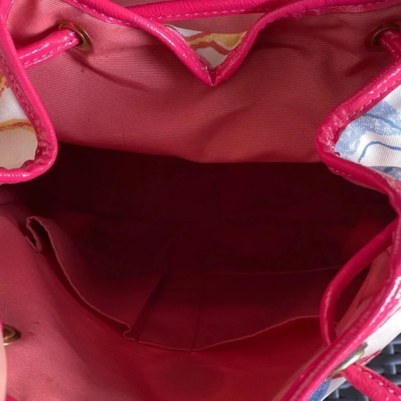 Coach Monogram Multicolor Canvas Leather Trim Scribble Poppy Backpack - Picture 15 of 15